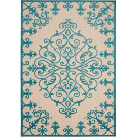 Palacedesigns 7 ft. 10 in. x 10 ft. 6 in. Medallion Indoor & Outdoor Rectangle Area Rug - Aqua PA3670170